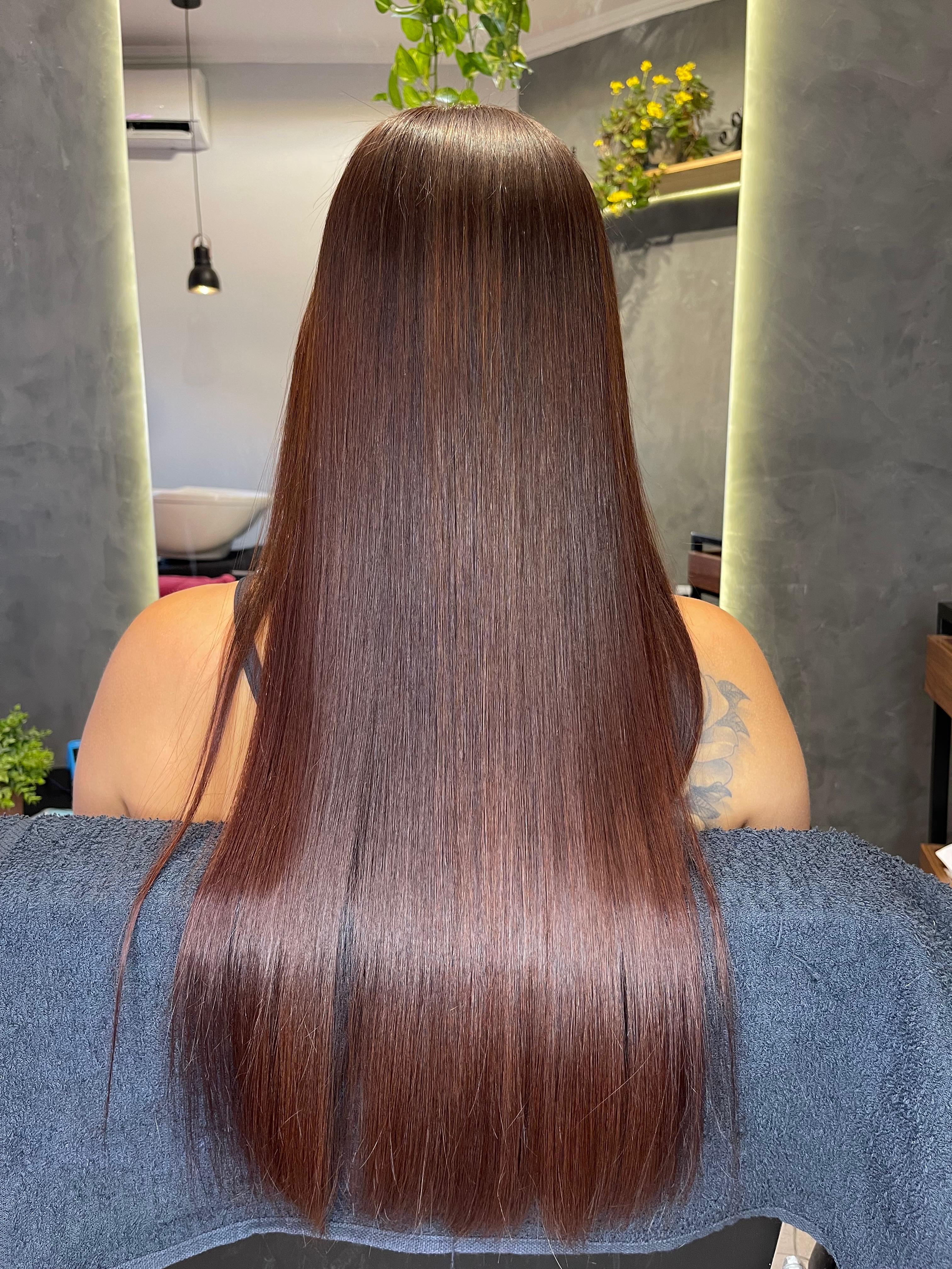Resultado da progressiva em Sorocaba - cabelo longo liso e brilhante